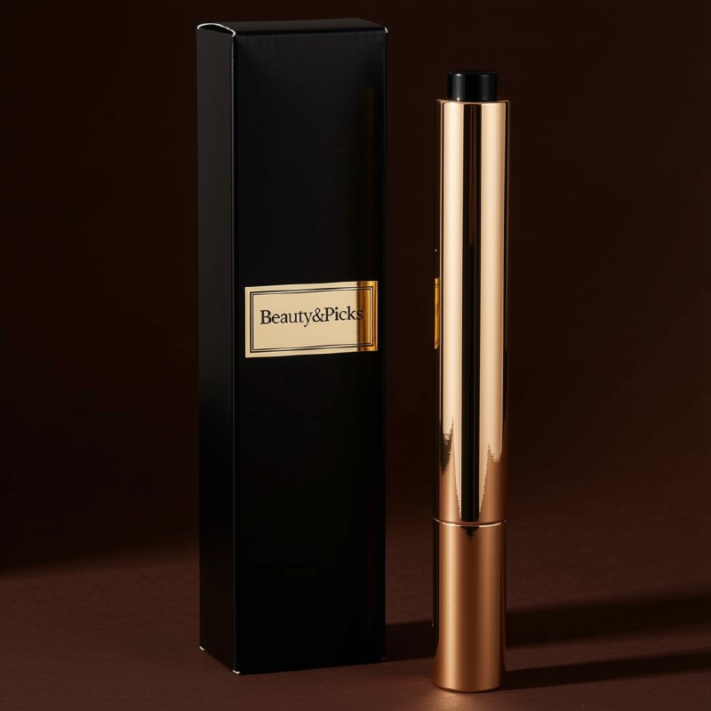Beauty&Picks concealer pencil in gold casing beside its black gift box
